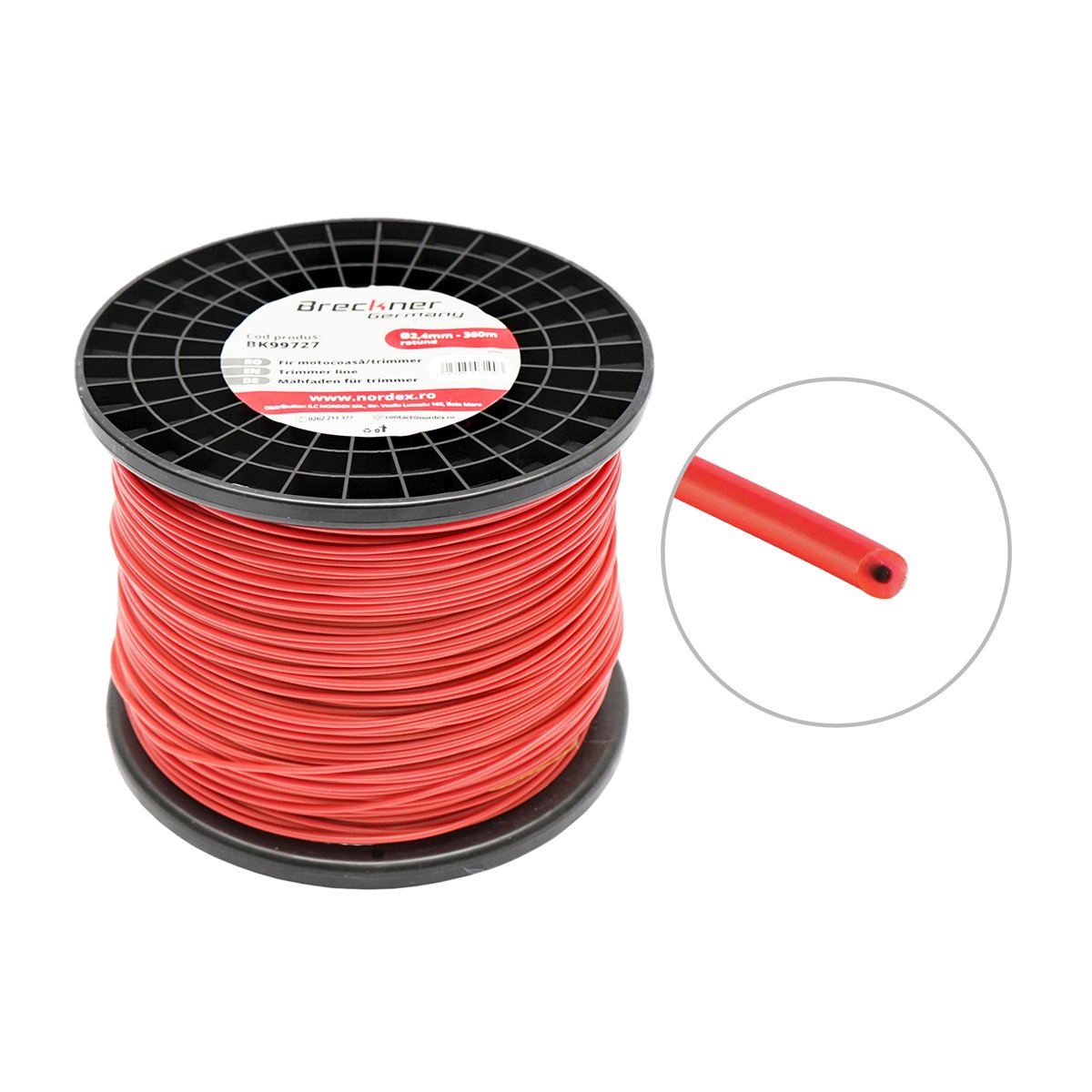 Fir rotund pentru motocoasa, 2.4 mm x 360 m Breckner Germany